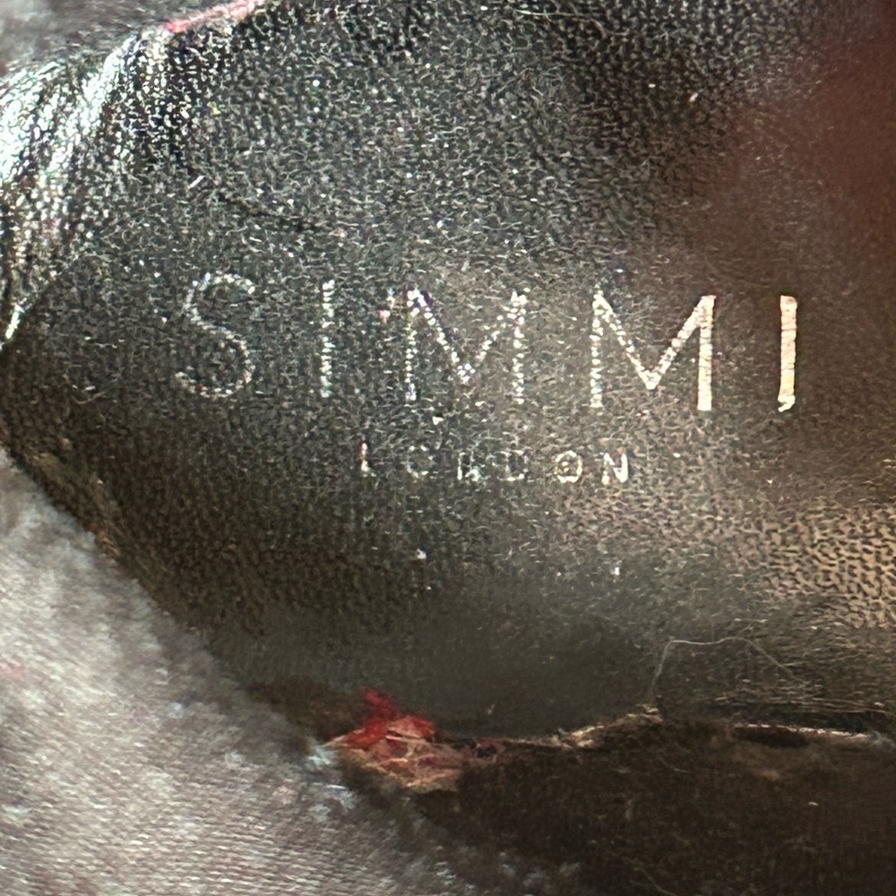 Simmi London Glossy Black Croc-Embossed Combat Boots Size 9 - Picture 5 of 11